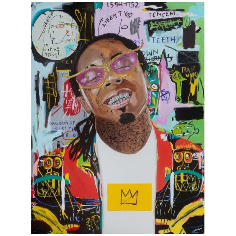 Картина King Weezy with Basquiat Jacket and Background Мульти в Екатеринбурге | Loft Concept 