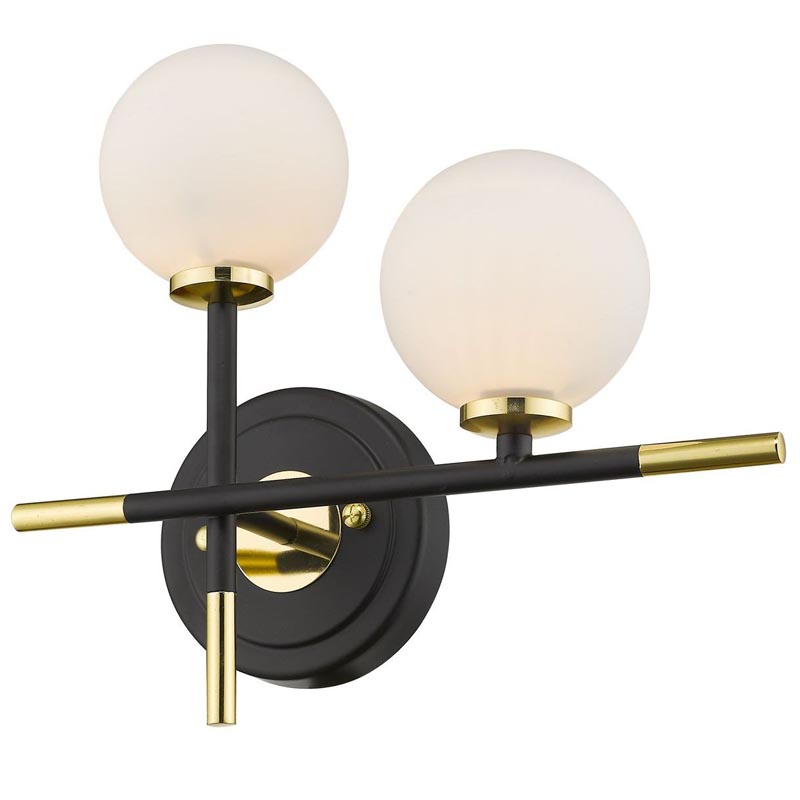 Бра Galant Sconce gold right Золотой Черный Белое матовое стекло в Екатеринбурге | Loft Concept 