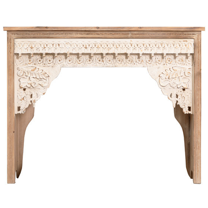 Консоль Indian Antique White Furniture Adnan Console Древесина Бежевый в Екатеринбурге | Loft Concept 