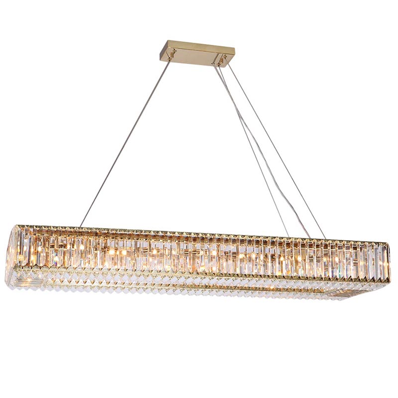 Люстра Darleen Crystal Gold Rectangular Chandelier Золотой Прозрачный (Transparent) в Екатеринбурге | Loft Concept 