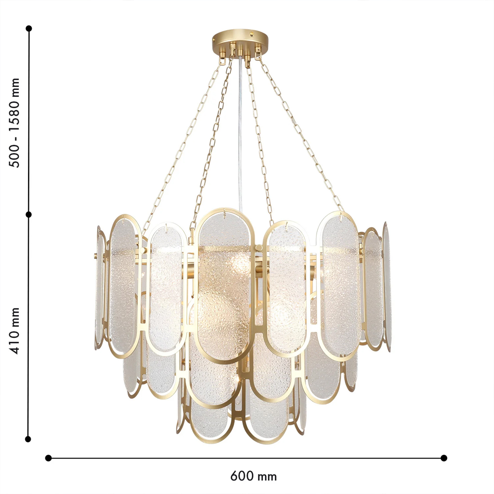 Люстра с многослойным эффектом из овальных элементов из непрозрачного стекла Conformation в Екатеринбурге