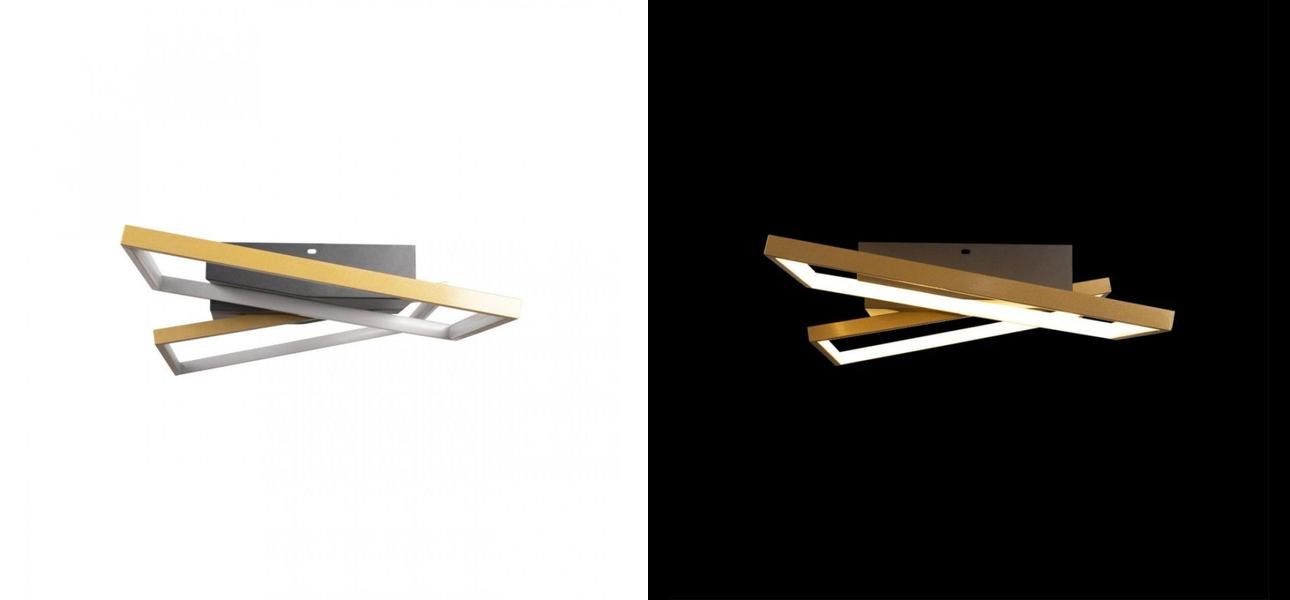 Потолочный светильник Black square and rectangle Gold - фото