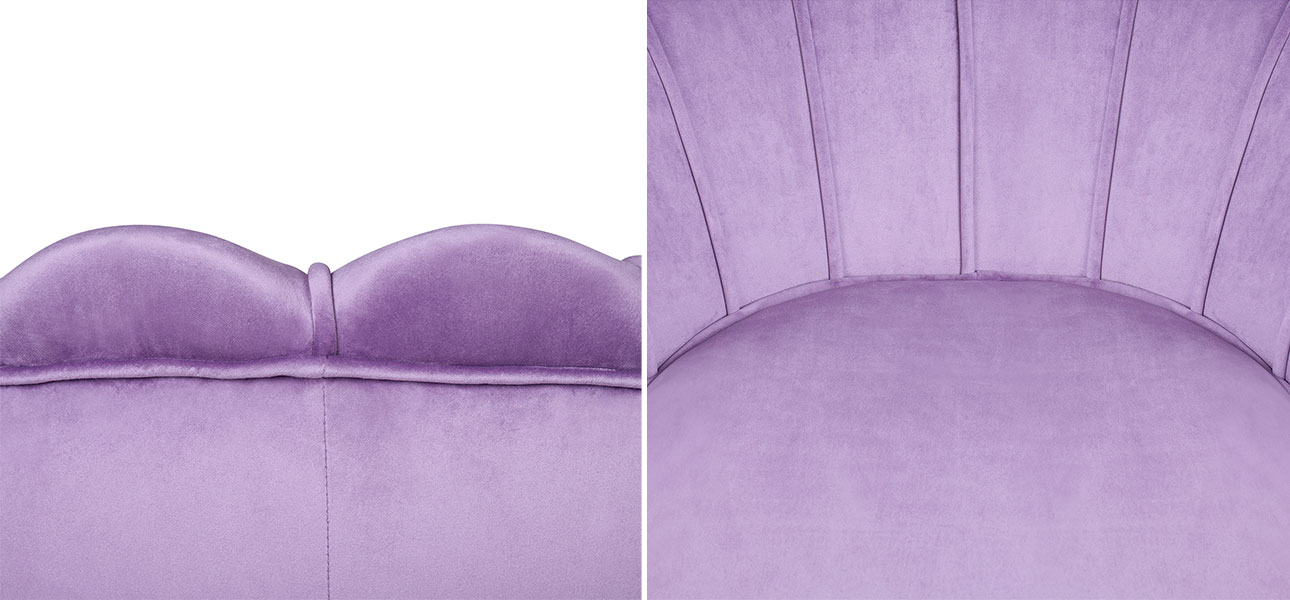 Кресло велюр фиолетовый Purple Flower - фото №2