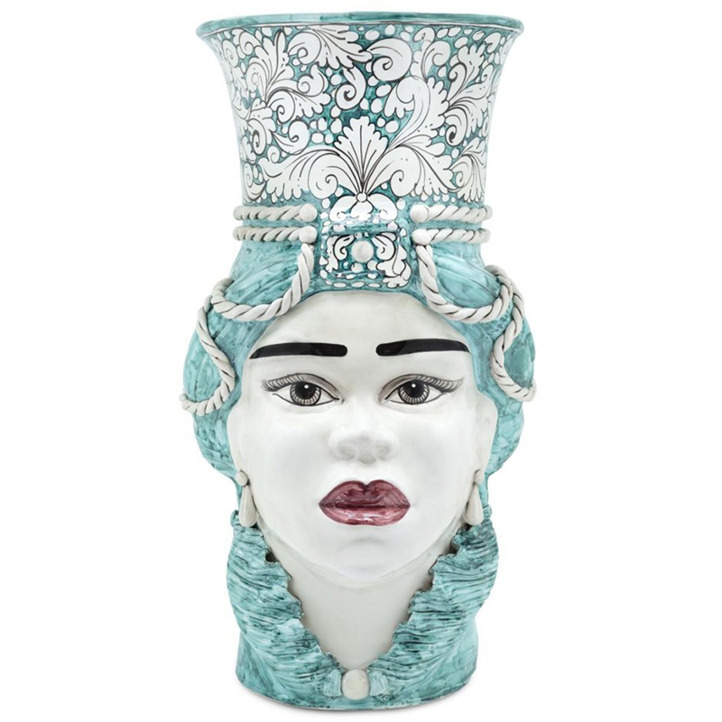 Ваза Vase Moro Lady Giant Ornate Malachite Бирюзовый Белый в Екатеринбурге | Loft Concept 