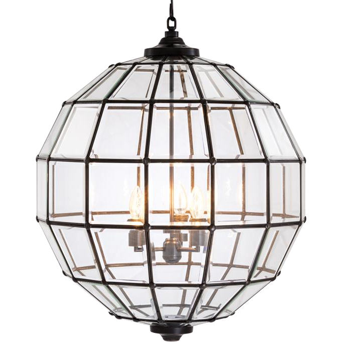 Люстра Lantern Luna Bronze L Темная бронза Прозрачный (Transparent) в Екатеринбурге | Loft Concept 