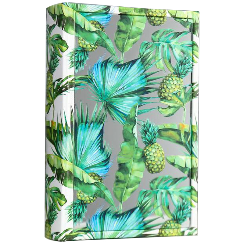 Шкатулка-книга Pineapples and Leaves Mirror Book Box Зеленый Белый Зеркало в Екатеринбурге | Loft Concept 