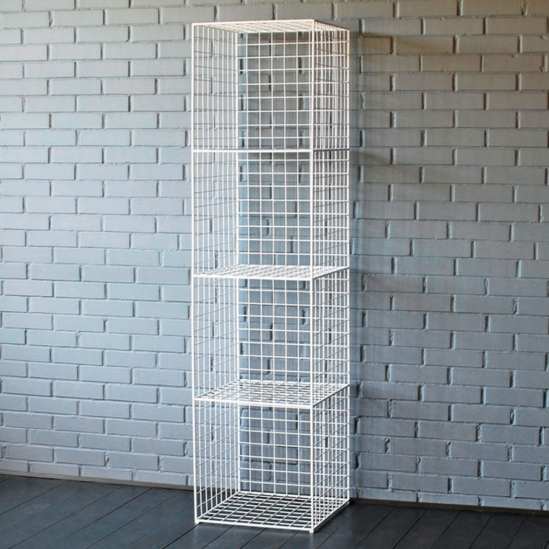 Стеллаж Kynan Industrial Metal Rust Rack Белый в Екатеринбурге | Loft Concept 