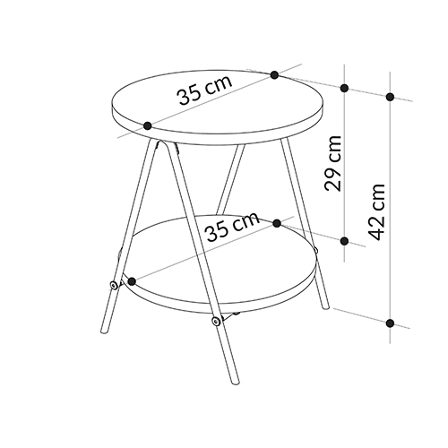 Стол приставной с 2-мя круглыми белыми столешницами ESSEL SIDE TABLE WHITE в Екатеринбурге