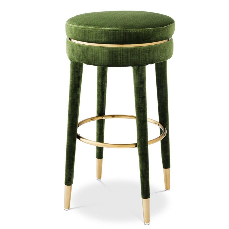 Барный стул Eichholtz Bar Stool Parisian green Зеленый Латунь в Екатеринбурге | Loft Concept 