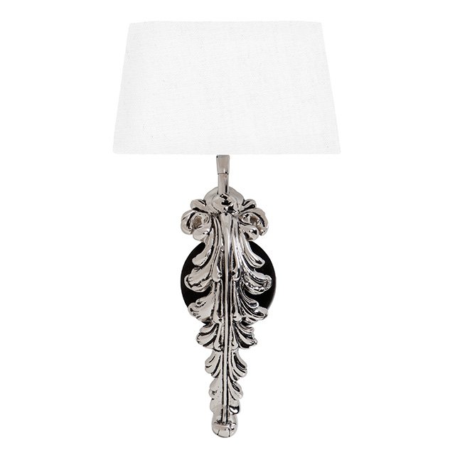 Бра Eichholtz Wall Lamp Beau Site Nickel+White Никель Белый в Екатеринбурге | Loft Concept 