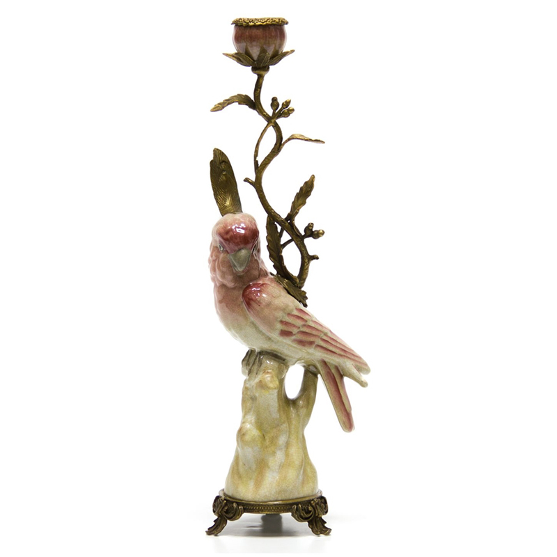 Подсвечник Pink Parrot Candlestick L or R Бронза Розовый (Rose) в Екатеринбурге | Loft Concept 