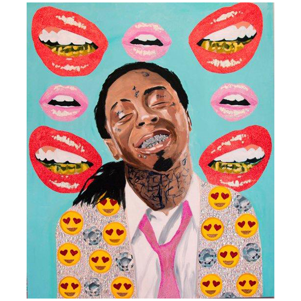 Картина Lil Wayne with Diamonds and Emoji Jacket on Grills Background Мульти в Екатеринбурге | Loft Concept 