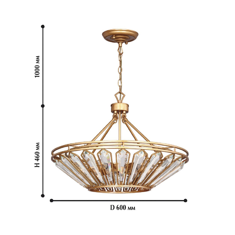 Люстра с золотисто-коричневым каркасом CRYSTAL LIGHT в Екатеринбурге
