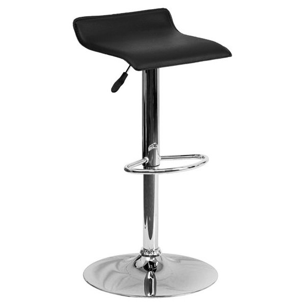 Барный стул Chrome And Black Bar Stool Серебряный в Екатеринбурге | Loft Concept 