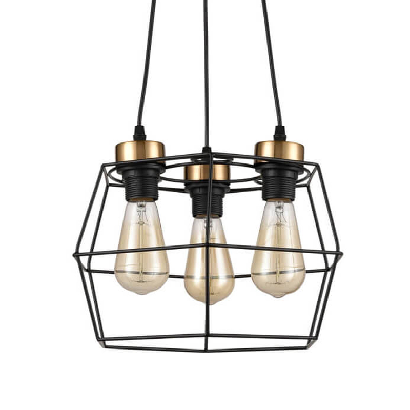 Люстра Loft Wire Cage Black lamp 3 Черный в Екатеринбурге | Loft Concept 