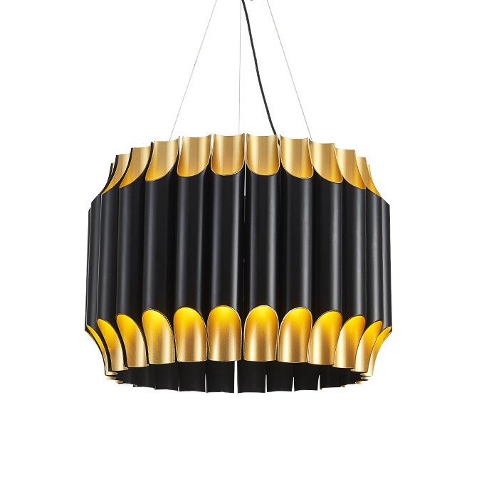 Люстра GALLIANO ROUND SUSPENSION LIGHT by DELIGHTFULL Black Золотой Черный в Екатеринбурге | Loft Concept 