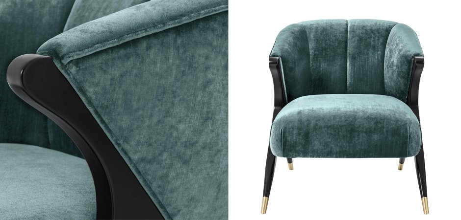 Кресло Eichholtz Chair Pavone Aegean Green Кресло Eichholtz Chair Pavone Aegean Green - Loft-Concept в Екатеринбурге