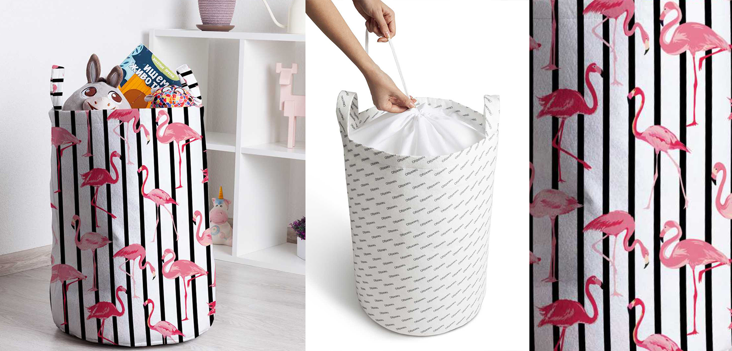 Корзина Flamingo Stripes Basket - фото