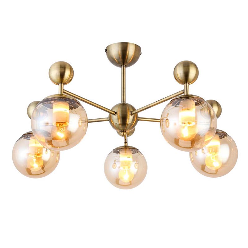 Потолочная люстра Demian Bronze Chandelier Бронза Янтарный в Екатеринбурге | Loft Concept 