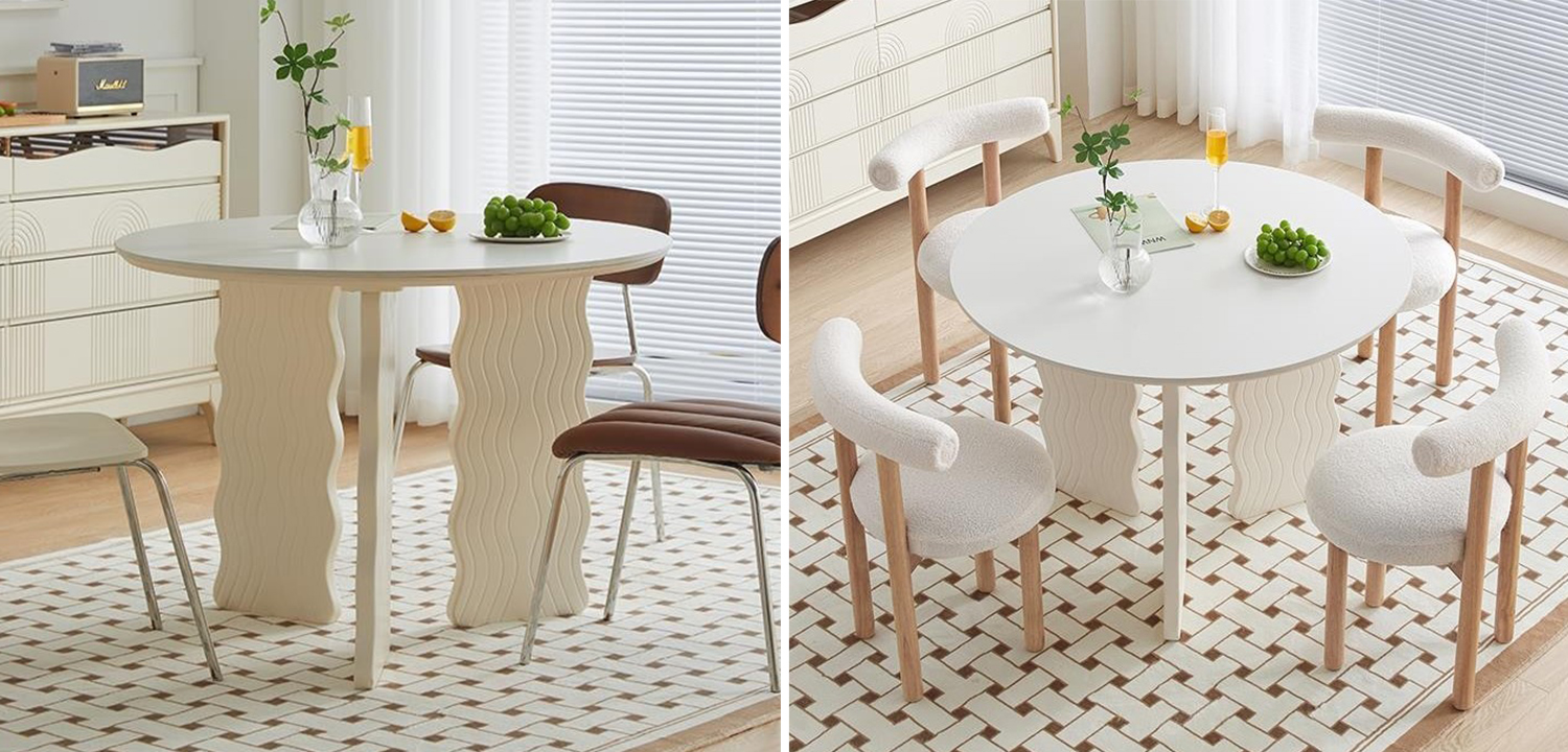 Круглый обеденный стол Lam Curved Dining Table - фото