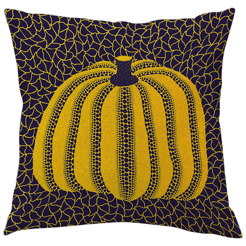 Декоративная подушка Yayoi Kusama Pumpkin Yellow Черный Желтый в Екатеринбурге | Loft Concept 