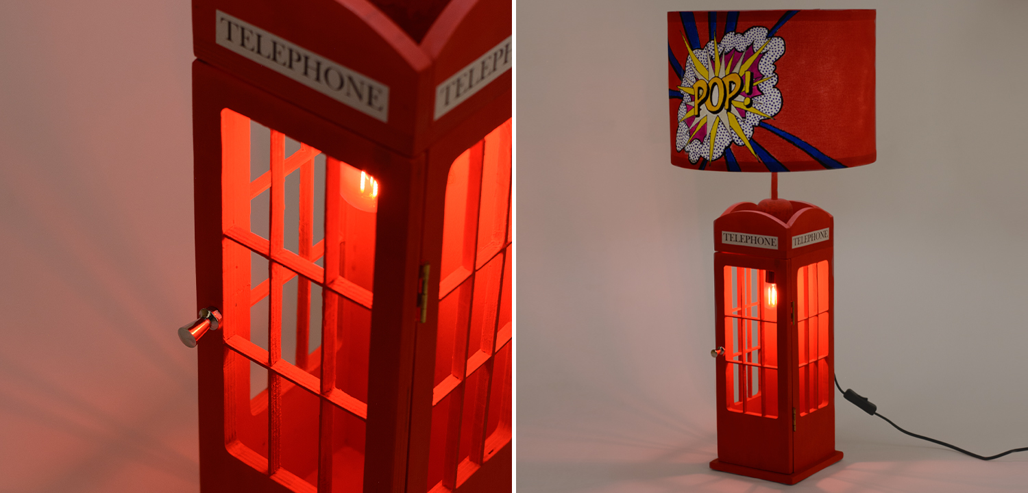 Настольная лампа Red Phone Booth Pop Lamp - фото