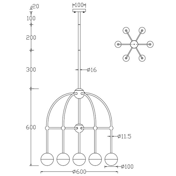 Люстра Heidy Chrome Chandelier 7 в Екатеринбурге