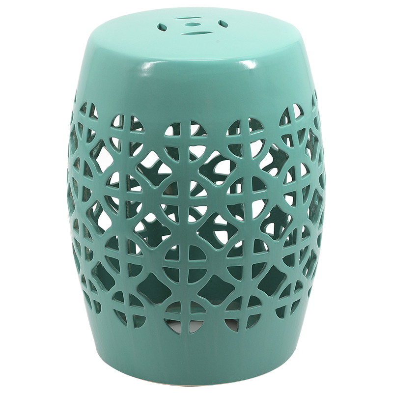 Керамический табурет Geometric Circles Garden Stool - Light Blue Бирюзовый в Екатеринбурге | Loft Concept 