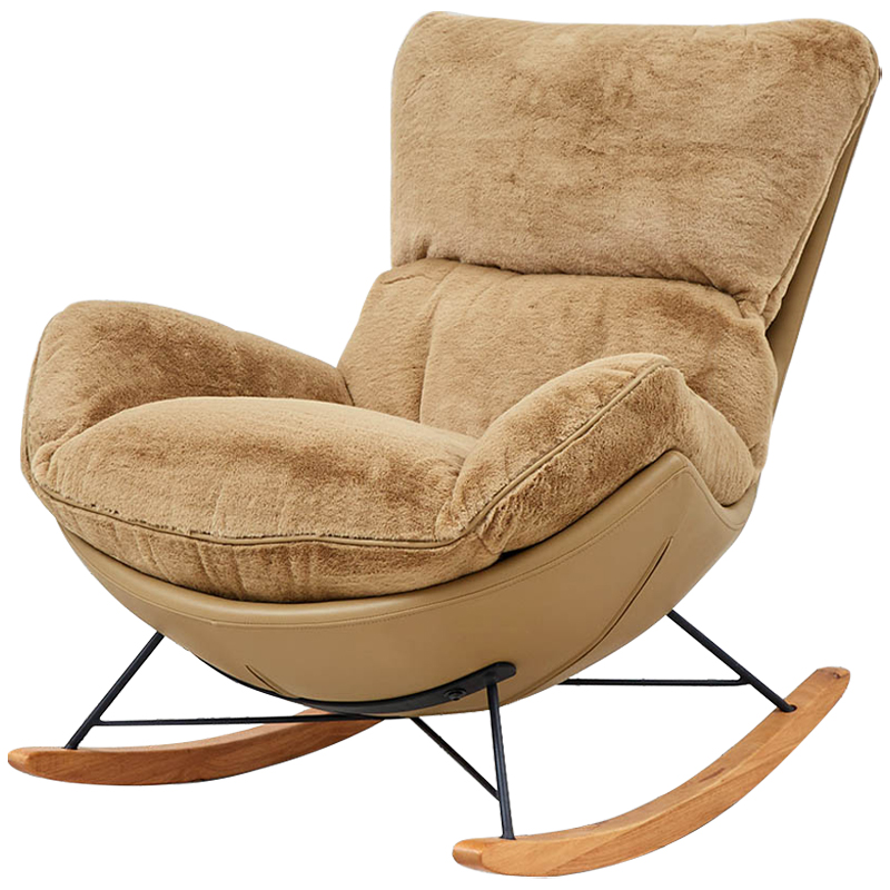 Кресло-качалка Kenneth Rocking Chair Коричневый Бежевый Древесина в Екатеринбурге | Loft Concept 