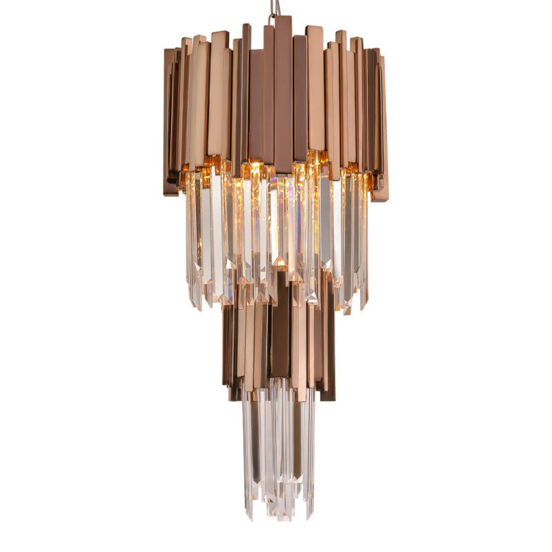 Люстра многоярусная Luxxu Modern Cascade Chandelier Bronze Metal Glass 35 Бронза Прозрачное Стекло в Екатеринбурге | Loft Concept 