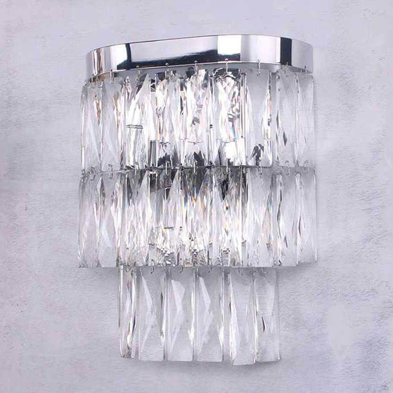 Бра Crystal Pendants Regena Chrome Wall Lamp Хром Прозрачный (Transparent) в Екатеринбурге | Loft Concept 