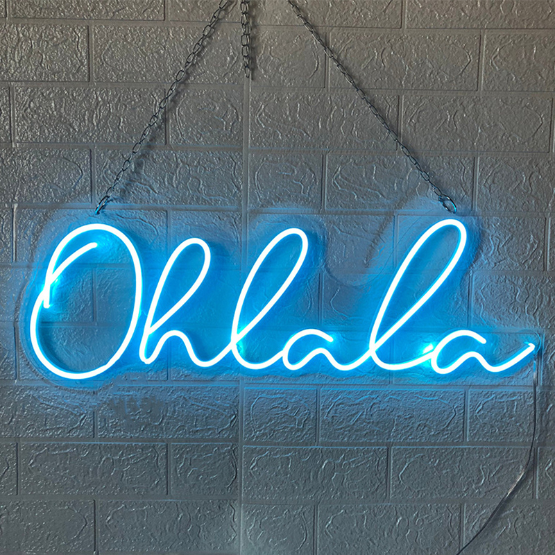 Неоновая настенная лампа Oh La La Neon Wall Lamp Синий Прозрачный Синий в Екатеринбурге | Loft Concept 