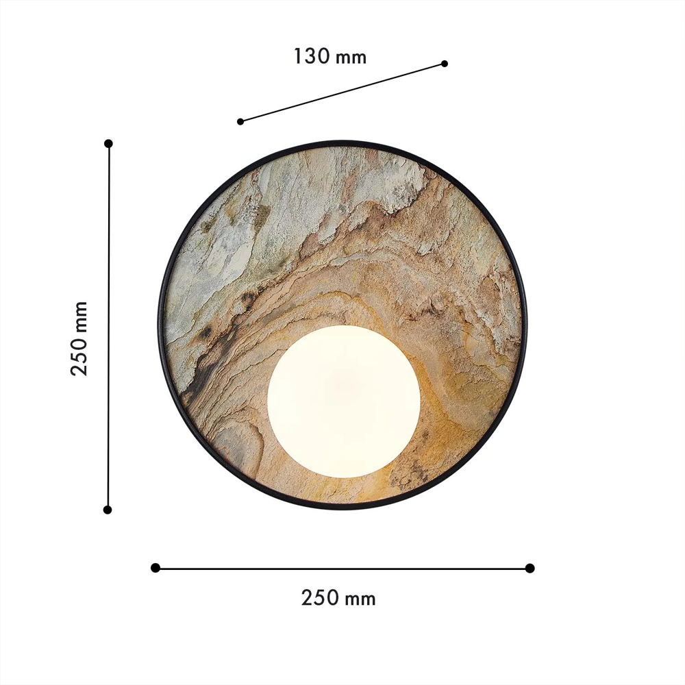 Бра круглое с каменным диском в металлической раме Sandstone Painting в Екатеринбурге