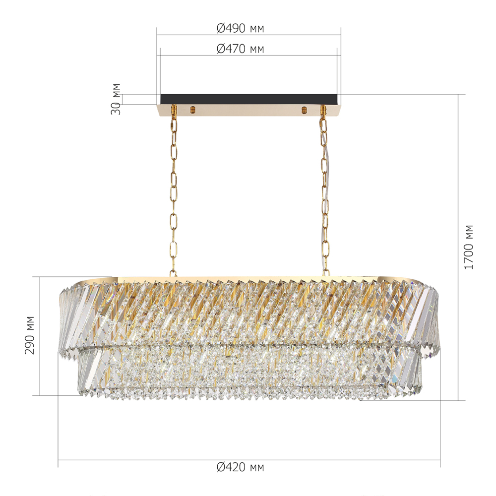 Люстра овальная в классическом обрамлении Light Connoisseurs Beauty в Екатеринбурге