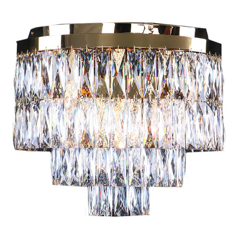 Потолочная люстра Crystal Regena Gold Chandelier Глянцевое золото Прозрачный (Transparent) в Екатеринбурге | Loft Concept 