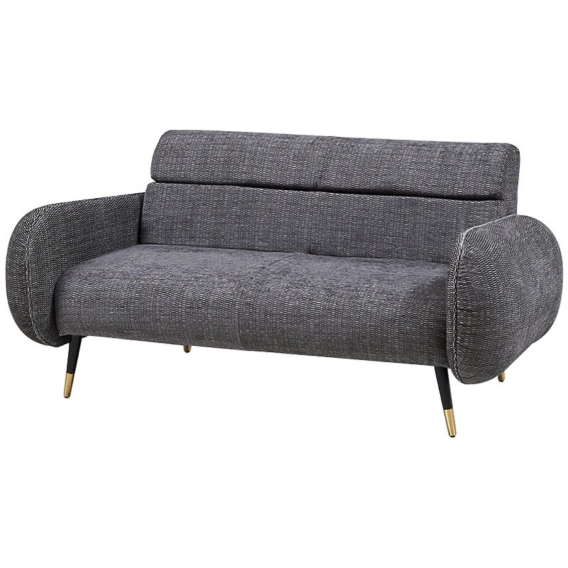 Диван Hebert Sofa Grey M Серый Серый Черный Латунь в Екатеринбурге | Loft Concept 