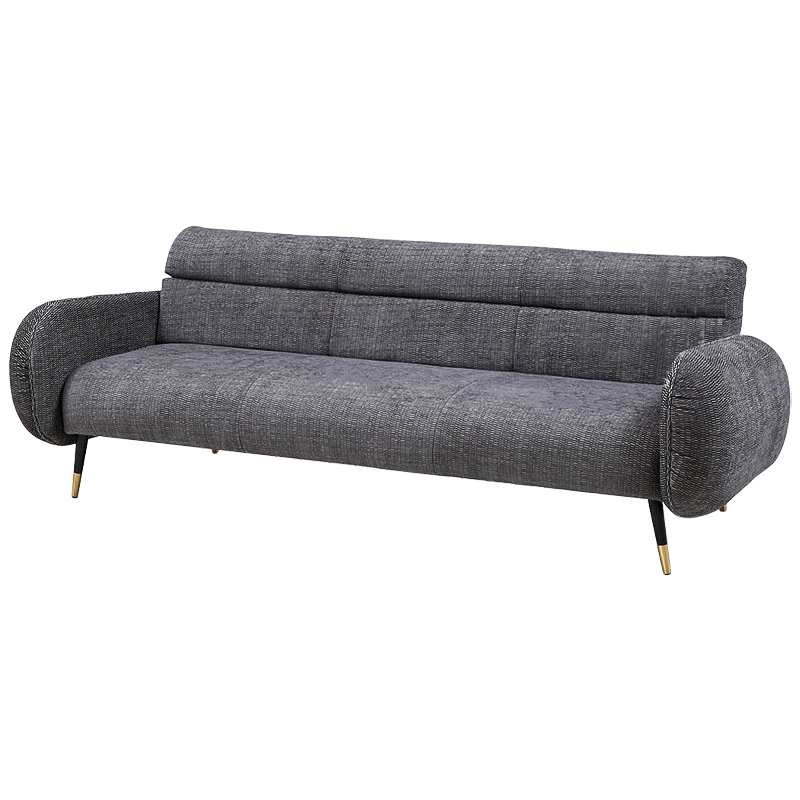 Диван Hebert Sofa Grey L Серый Серый Черный Латунь в Екатеринбурге | Loft Concept 