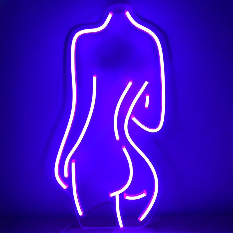 Неоновая настенная лампа Silhouette II Neon Wall Lamp Фиолетовый Прозрачный в Екатеринбурге | Loft Concept 