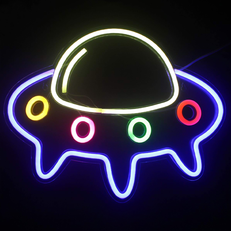 Неоновая настенная лампа Small Spaceship Neon Wall Lamp Мульти в Екатеринбурге | Loft Concept 