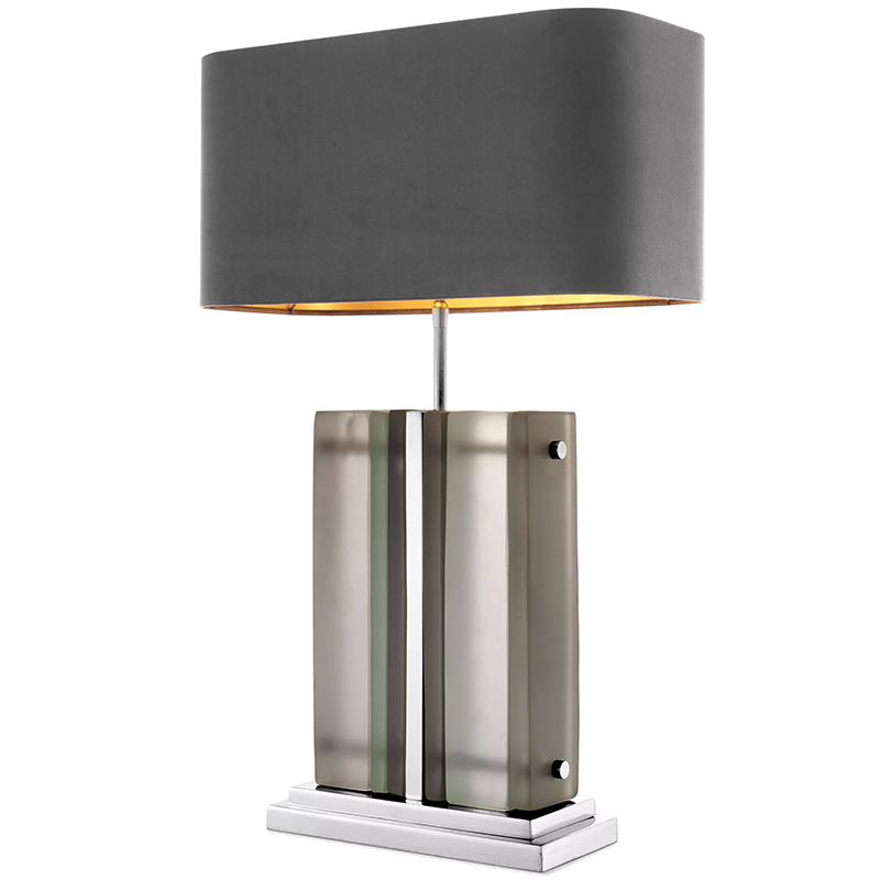 Настольная лампа Eichholtz Table Lamp Solana Nickel Серый Никель Стекло Смок в Екатеринбурге | Loft Concept 