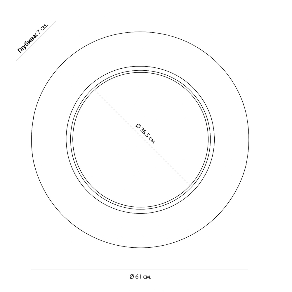 Чёрное настенное зеркало с золотым кантом Porunalia в Екатеринбурге