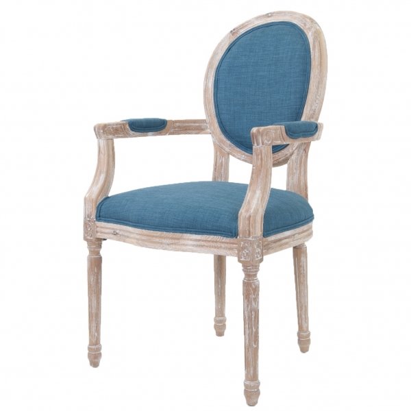 Стул French chairs Provence Blue ArmChair Голубой пастельный Бежевый в Екатеринбурге | Loft Concept 