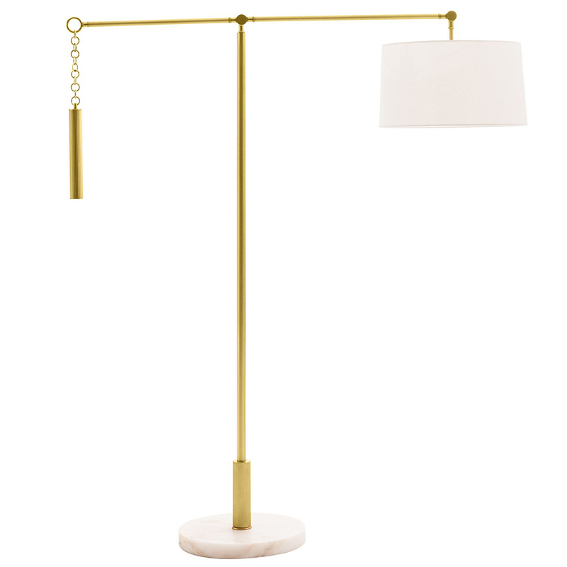 Торшер Arteriors NEWARK FLOOR LAMP Латунь Белый в Екатеринбурге | Loft Concept 