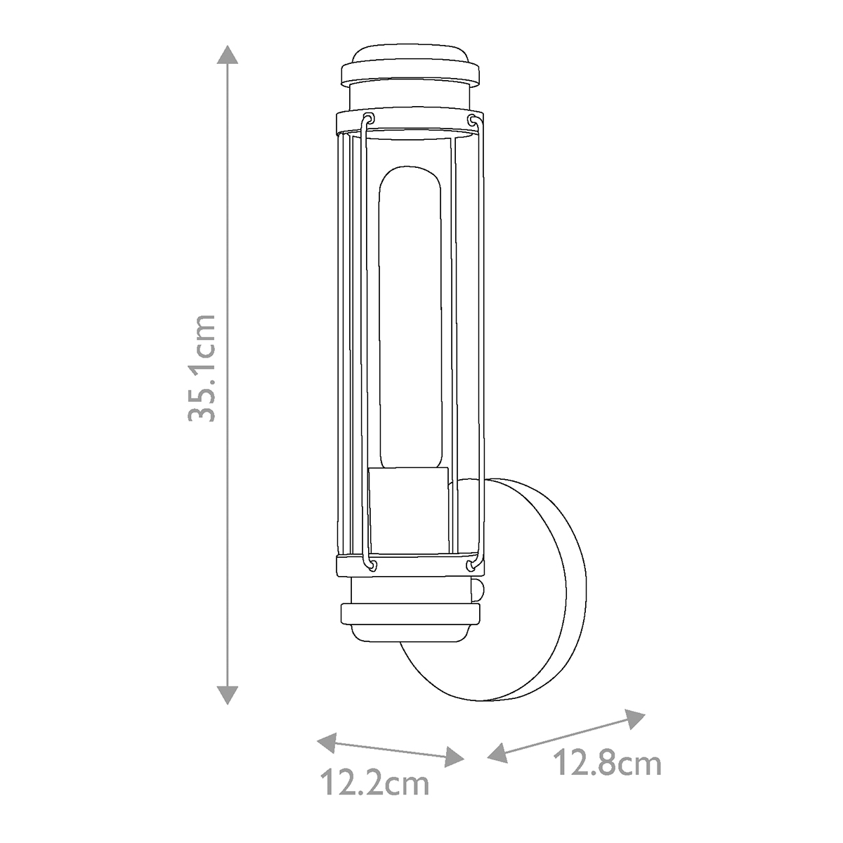 Бра для ванных комнат с прозрачным цилиндрическим плафоном на круглом основании Hinkley в Екатеринбурге