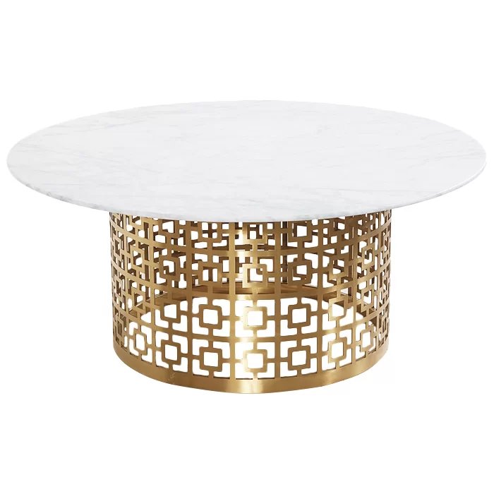 Кофейный стол Artesia Coffee Table White Глянцевое золото Белый в Екатеринбурге | Loft Concept 