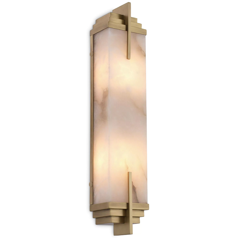 Бра Eichholtz Wall Lamp Harman Brass Латунь Бежевый Белый Мрамор Bianco в Екатеринбурге | Loft Concept 