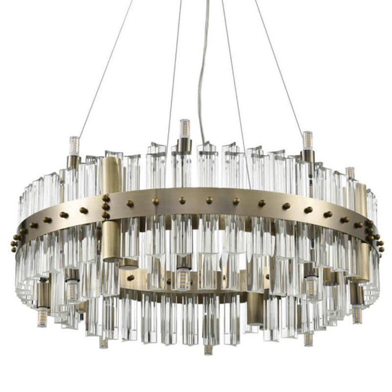 Люстра Saturno Not Baroncelli Bronze Chandelier  Бронза Прозрачный (Transparent) в Екатеринбурге | Loft Concept 