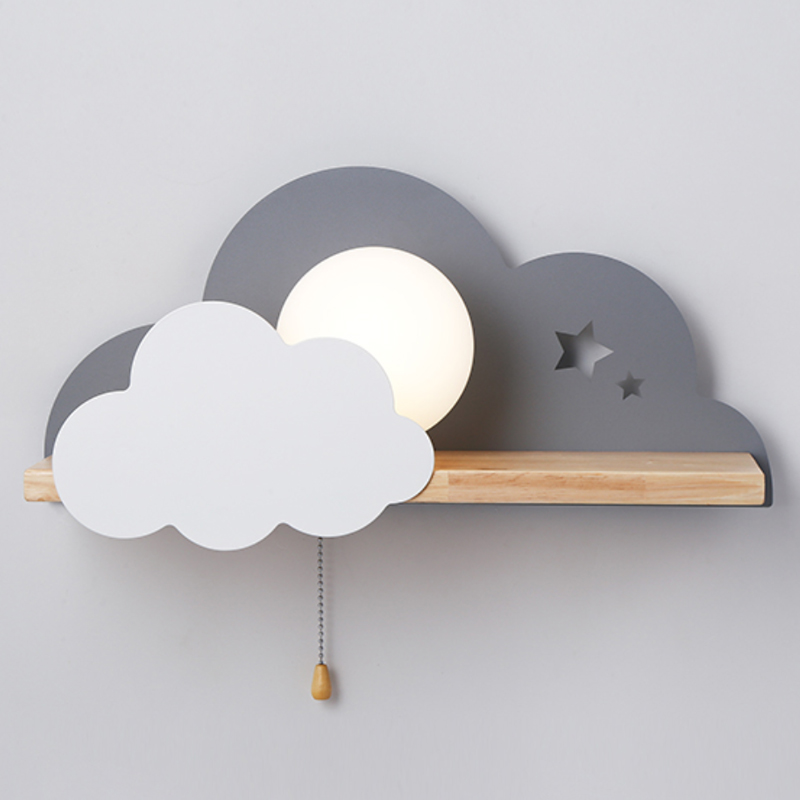 Бра с полкой Серое Облако Wall Lamp Gray Cloud Серый Бежевый в Екатеринбурге | Loft Concept 