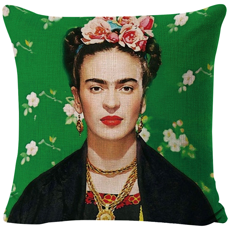 Декоративная подушка Frida Kahlo 8 Зеленый Мульти в Екатеринбурге | Loft Concept 