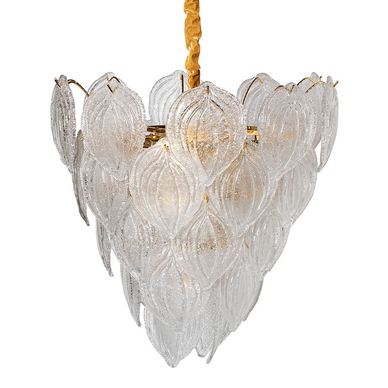 Люстра Textured Glass Chandelier Petal 10 Глянцевое золото в Екатеринбурге | Loft Concept 